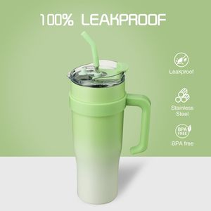 40oz Tumbler Cups With Lid Straw Handle Stainless Steel Vacuum Insulated Travel Water Bottle for Iced Tea <b>Coffee</b> Leakproof - Product Image 2