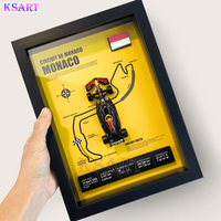 Modèle de voiture de course en alliage Ksart F1, décoration murale 3D, cadre photo peint à la main, artisanat exquis pour garçons