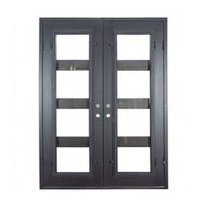 ประตูเหล็กดัดเคลือบกระจกสองชั้นสไตล์ฝรั่งเศส,ประตูเหล็กหนากั้นภายในที่พักอาศั<span class=keywords><strong>ย</strong></span>ทำด้วยมือ - Product Image 5