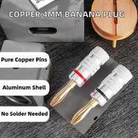 Connecteur audio pour haut-parleur, connecteur de corne audio, en aluminium, cuivre, 4 mm, 1P, fiche banane sans soudure, pour audio et vidéo, fourni par l'usine