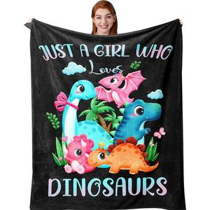Black Dinosaur Zzz Text Flannel <b>Blanket</b> Throw <b>Blanket</b> Nap <b>Blanket</b> Cozy <b>Warm</b> Super Soft for Bedroom Living Room Custom Print - Product Image 3