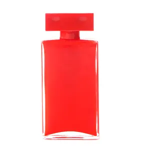 100ml plat rectangulaire vide intérieur couleur revêtement marque copie parfum bouteille rouge