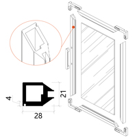 Profils en aluminium anodisé et thermolaqué, cadres de portes métalliques modernes, minimalistes et luxueux, sur mesure, pour placards et armoires en verre