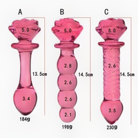 Offre Spéciale : Plug Anal en Verre Rose, Dildo, Jouets Sexuels Anaux, Perles Florales Roses en Cristal, Baguette Anale, Plug Anal en Verre en Forme de Bouton de Rose pour Femmes