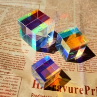 Prisme optique en verre polyédrique X-cube à six faces, haute précision, revêtement coloré