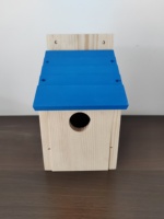 Ornement de jardin, nichoir en bois pour oiseaux, résistant aux intempéries, en bois naturel, abri pour oiseaux sauvages du jardin