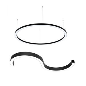 Illuminazione commerciale Hotel Cafe salone oro bianco nero ciondolo rotondo personalizzato moderno lampadario circolare luce a Led - Product Image 3