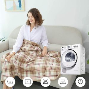 Wearable Winter <b>Blanket</b> Double Layer Extra Soft Super Warm Tartan Shawl Plush <b>Throw</b> <b>Blanket</b> Scarf Neck Shoulder <b>Blanket</b> - Product Image 3