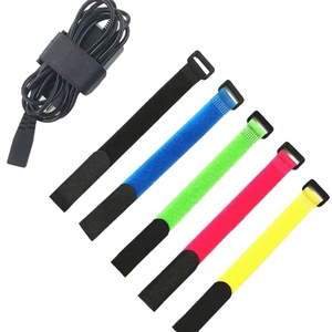 Sangle de fixation auto-agrippante en nylon noir et <span class=keywords><strong>blanc</strong></span>, élastique, 1 pouce, personnalisée pour la gestion des câbles de bureau - Product Image 3