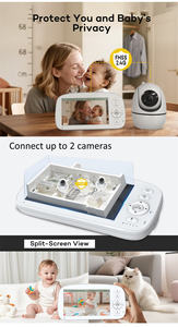 Monitor de Bebé Inalámbrico de 2.4GHz con Pantalla HD de 720P y 5 Pulgadas, Detección de Temperatura, Comunicación Bidireccional de 1000 pies, Audio y Video Inteligente - Product Image 5