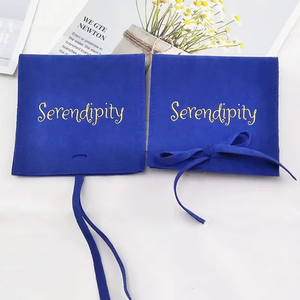 Bolsa de Joyería Personalizada con Logotipo y Divisor, Bolsa de Joyería de Lujo, Bolsas de Joyería de Terciopelo Personalizadas, Bolsa de Regalo con Lazo de Terciopelo - Product Image 1