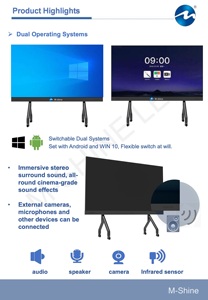 Écran interactif intelligent tout-en-un 4K COB, luminosité 600 nits, noir, 108 pouces, 16 bits, pour la maison, l'éducation, les magasins de détail / Série UT-C - Product Image 5