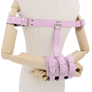Cintura di Disciplina BDSM, Cinghie di Contenimento in Pelle per Tutto il Corpo, Manette per Mani Dietro la Schiena, Guanti con Maniche per Braccia, Prodotto Sessuale - Product Image 4