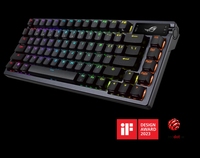 Nouveau clavier ROG Azoth 75 connexion tri-mode pré-lubrifiée échangeable à chaud avec écran OLED SpeedNova 2.4 GHz avec bouton de commande