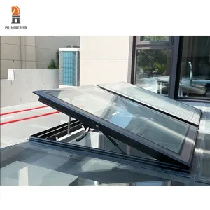 BLM Fenêtre de toit en verre coulissante escamotable en aluminium étanche de haute qualité avec capteur de pluie