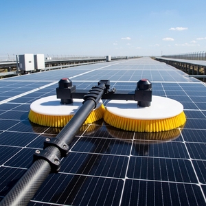 Outils de nettoyage de panneaux solaires de haute qualité, durables et écologiques, brosses de nettoyage en nylon à double tête et long manche en alliage d'aluminium - Product Image 1