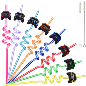 Modern Bar Accessories Factory Wholesale Reusable Colored Lorry Straw Cute Promotional Party Supplies for Kids' Parties
