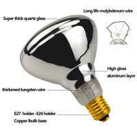 BONGBADA E27 Petite lampe chauffante infrarouge Ir Par38 pour animaux de compagnie Volaille PAR38 Ampoule étanche 110V-230V 100W-275W