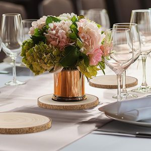 8-9 inch gỗ tự nhiên lát cho centerpieces, chưa hoàn thành vòng gỗ lát cho mộc mạc đám cưới Bảng - Product Image 2