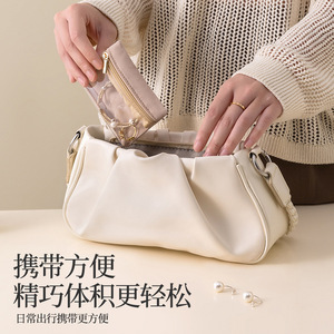 Jewelry Storage Pouch Pink Velvet Portable Travel Jewelry Organizer For Earrings Rings Bracelets Bedroom Use - Product Image 3