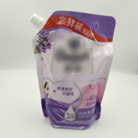 Pochette souple personnalisée avec bec verseur en PE, résistante à l'humidité, thermoscellable, imprimée en héliogravure pour lessive liquide et recharge de soupe