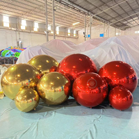 Boule miroir gonflable dorée réutilisable, grande décoration d'événement, ballon en PVC, ballon à bulles, boule disco pour fête, scène, spectacles de mariage