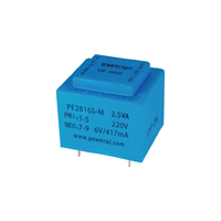 Transformateur de puissance monophasé YHDC 2.5VA pour soudage sur circuit imprimé, série EI28, PE2816S-M, avec tension primaire 110V/220V/230V