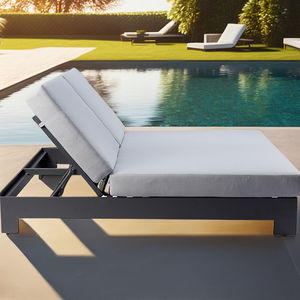 Luxo Duplo moderno Sun Lounger Alumínio portátil <span class=keywords><strong>Beach</strong></span> Pool Chaise Lounge Outdoor Garden Day <span class=keywords><strong>Bed</strong></span> para Hotéis e Resorts - Product Image 2