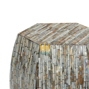 Hermosa Mesa de Centro Moderna de Madreperla para Sala de Estar, Mueble Artesanal con Incrustaciones de Madreperla, Precio Económico - Product Image 3