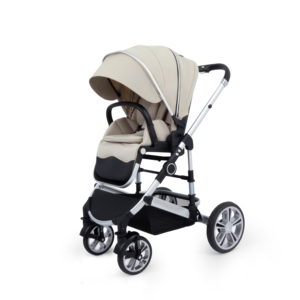 Poussette bébé en <span class=keywords><strong>lin</strong></span> de luxe 3 en 1, cadre en acier inoxydable, design portable facile à plier, grandes roues inversées pour les enfants de 0 à 3 ans - Product Image 5