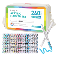 240 couleurs de marqueurs acryliques lavables pour enfants, non toxiques, inodores, à base d'eau, pour les tout-petits, la peinture sur roche et les projets artistiques