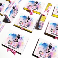 Boîte de faux cils de luxe avec ruban rose, boîte de cils avec logo personnalisé