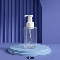 Flacon de nettoyant moussant pour le visage carré en stock, savon pour les mains aux fleurs pour enfants, gel douche, mousse de shampooing, flacon de mousse