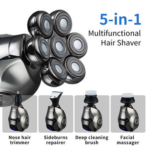 <span class=keywords><strong>Crâne</strong></span> rechargeable étanche 5 en 1 Kit de toilettage pour hommes Machine à raser tête en aluminium rasoir de barbier pour hommes - Product Image 2