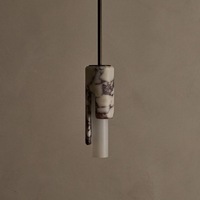 Lustre en marbre et acrylique italien de luxe avec LED pour salle à manger et chambre d'hôtel, design postmoderne