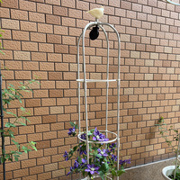 Treillis rond en plastique pour plantes avec pot de fleurs, facile à assembler pour les plantes grimpantes