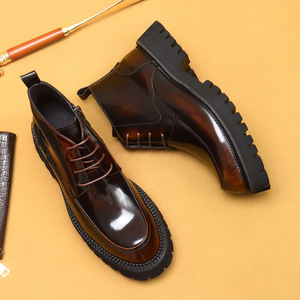 Botas de Media Caña para Hombre, de Cuero Genuino, para Todas las Temporadas, Cómodas, con Forro de Piel, Suela de Goma, Suela Gruesa, Parte Superior de Piel de Vacuno - Product Image 4