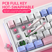 Nuevo Teclado Mecánico para Juegos Inalámbrico 2.4G USB 2.0 con Retroiluminación RGB, Anti-Ghosting, 68 Teclas Programables, 60% Hot Swappable