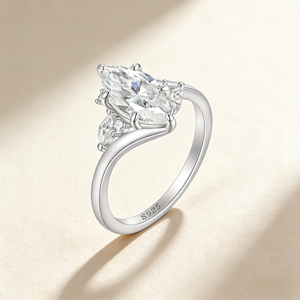 Anillo de Plata de Ley 925 Antideslustre, Chapado en Rodio, con Circonita Brillante, Talla Ajustable, Anillo de Moda - Product Image 3