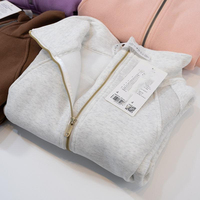 Individuelles LOGO Verdickter Hochkragen-Pullover Damen Sport-Halbreißverschluss-Hoodie Loser Mantel Langarm Jogging Fitness Jacke Kleidung
