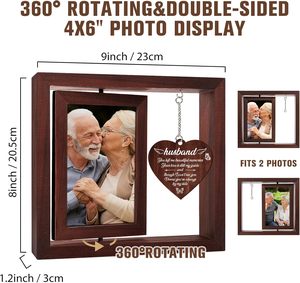 Xoay khung ảnh máy tính để bàn xoay xoay khung ảnh kỷ niệm khung ảnh bằng gỗ xoay khung ảnh vật nuôi tưởng niệm bưu thiếp - Product Image 3