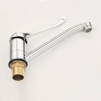 Robinet de lavabo médical moderne à trou unique, finition chromée brillante en cuivre, poignée unique, montage sur plan, garantie 5 ans, noyau de valve en céramique