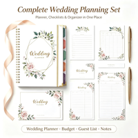 Carnet de notes/agenda de mariage à couverture rigide avec reliure spirale, impression par transfert personnalisée, feuille d'or rose, 2027