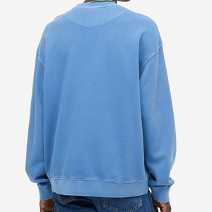 Sudaderas de talla grande de alta calidad para hombre, lavado ácido, Vintage, manga larga, azul, verde, 100% algodón, cuello redondo, sudadera de gran tamaño - Product Image 3