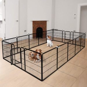 Kandang Anjing Logam 40in H 32 Panel Pagar Anjing Tugas Berat - Product Image 3