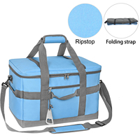 Sac isotherme carré souple à bandoulière, pliable en aluminium, 30L, étanche avec fermeture éclair, grande capacité, pour pique-nique