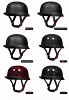 Casques de moto rétro en fibre de carbone et fibre de verre pour hommes et femmes avec visière et lunettes de protection - Design demi-coupe