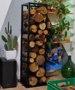 Suministro de fábrica, almacenamiento portátil de leña para jardín, estante de almacenamiento de leña para interiores de acero - Product Image 5