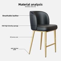 Tabouret de bar en fer forgé de style nordique, design moderne avec accoudoirs, pour bar à domicile
