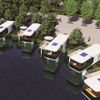 Maisons préfabriquées en acier en forme de capsule spatiale - Unité de vie moderne modulaire, haute technologie, étanche et écologique